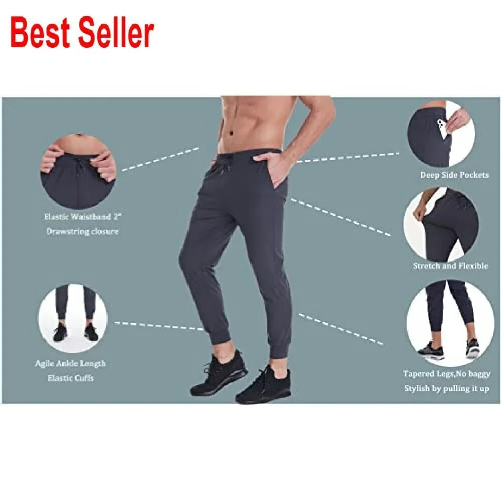 Athletic Jogger Pants Quick Dry Tapered Stretch Sweatpants Casual Wear